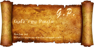 György Paula névjegykártya